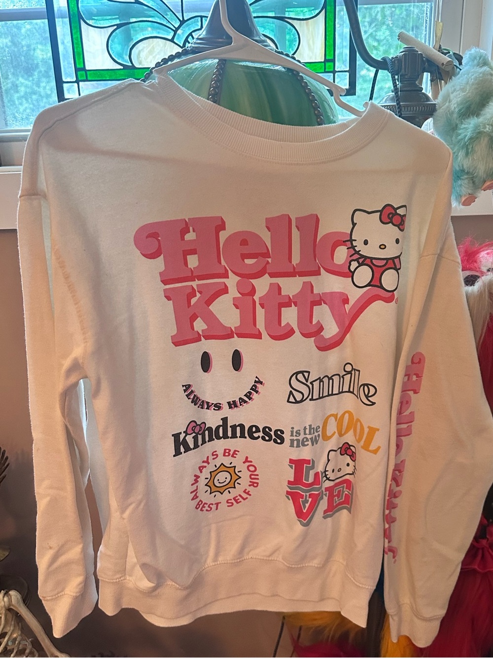 Hello Kitty White Sweatshirt with Pink Graphics